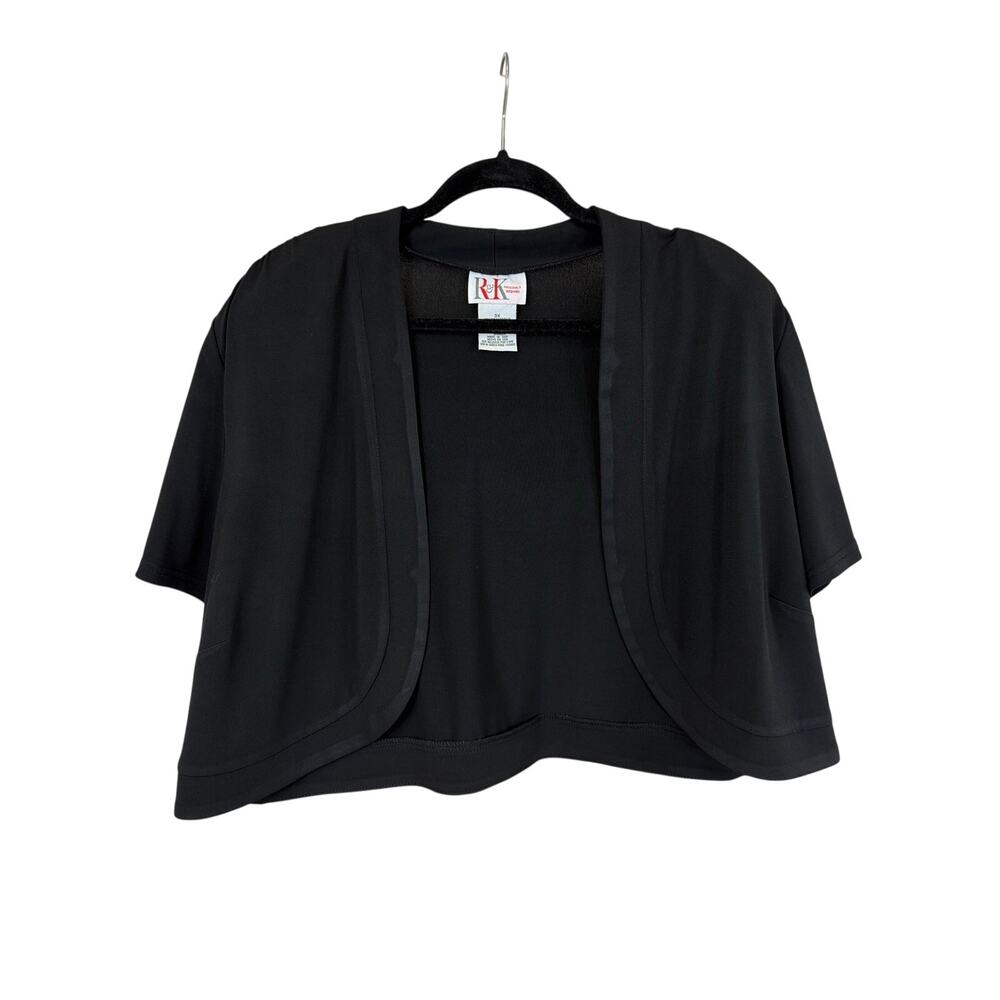 Vintage MADE USA R K Black Short Sleeve Shrug Size 3X